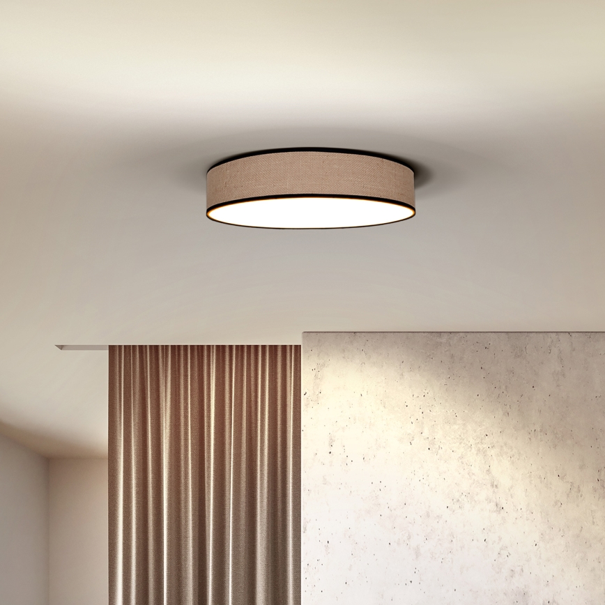 Plafón LED regulable BROWNIE LED/48W/230V 3000-6500K marrón diá. 40 cm + control remoto