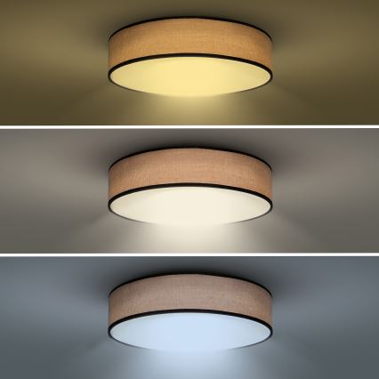 Plafón LED regulable BROWNIE LED/48W/230V 3000-6500K marrón diá. 40 cm + control remoto