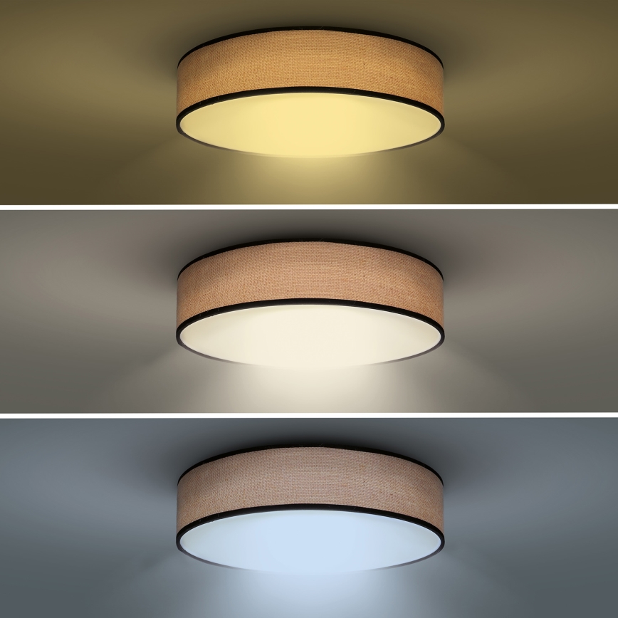 Plafón LED regulable BROWNIE LED/48W/230V 3000-6500K marrón diá. 40 cm + control remoto