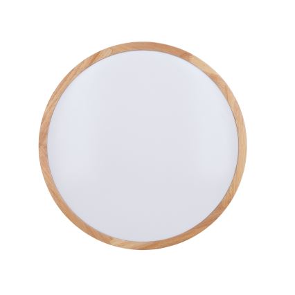 Plafón LED regulable WOODY LED/48W/230V 3000-6500K roble d. 38 cm + control remoto