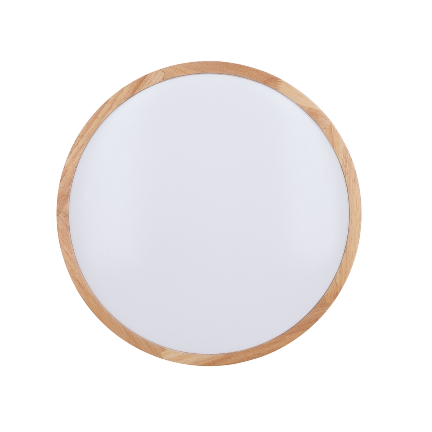 Plafón LED regulable WOODY LED/48W/230V 3000-6500K roble d. 38 cm + control remoto