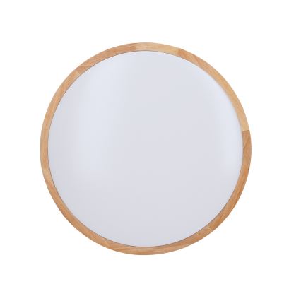 Plafón LED regulable SOLID OAK LED/60W/230V 3000-6500K roble diá. 51 cm + control remoto