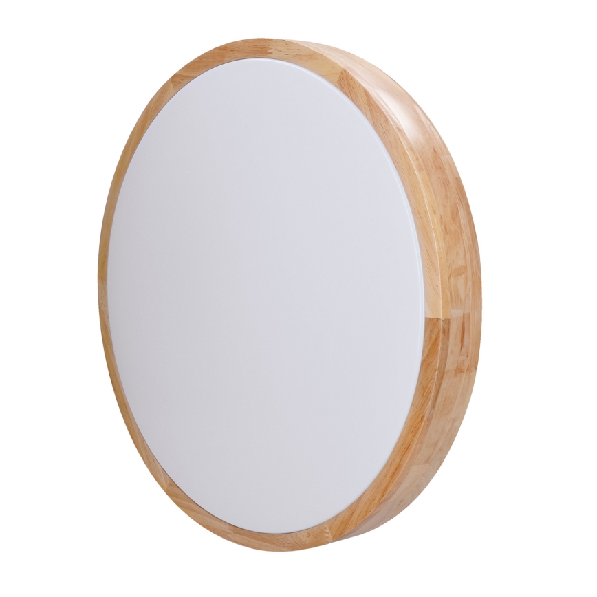 Plafón LED regulable SOLID OAK LED/60W/230V 3000-6500K roble diá. 51 cm + control remoto