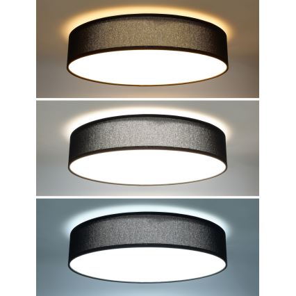 Plafón LED regulable PENLEY LED/48W/230V 3000-6500K diá. 40 cm negro + control remoto
