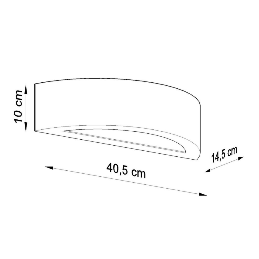 Aplique ATENA 1xE27/60W/230V 40,5 cm blanco