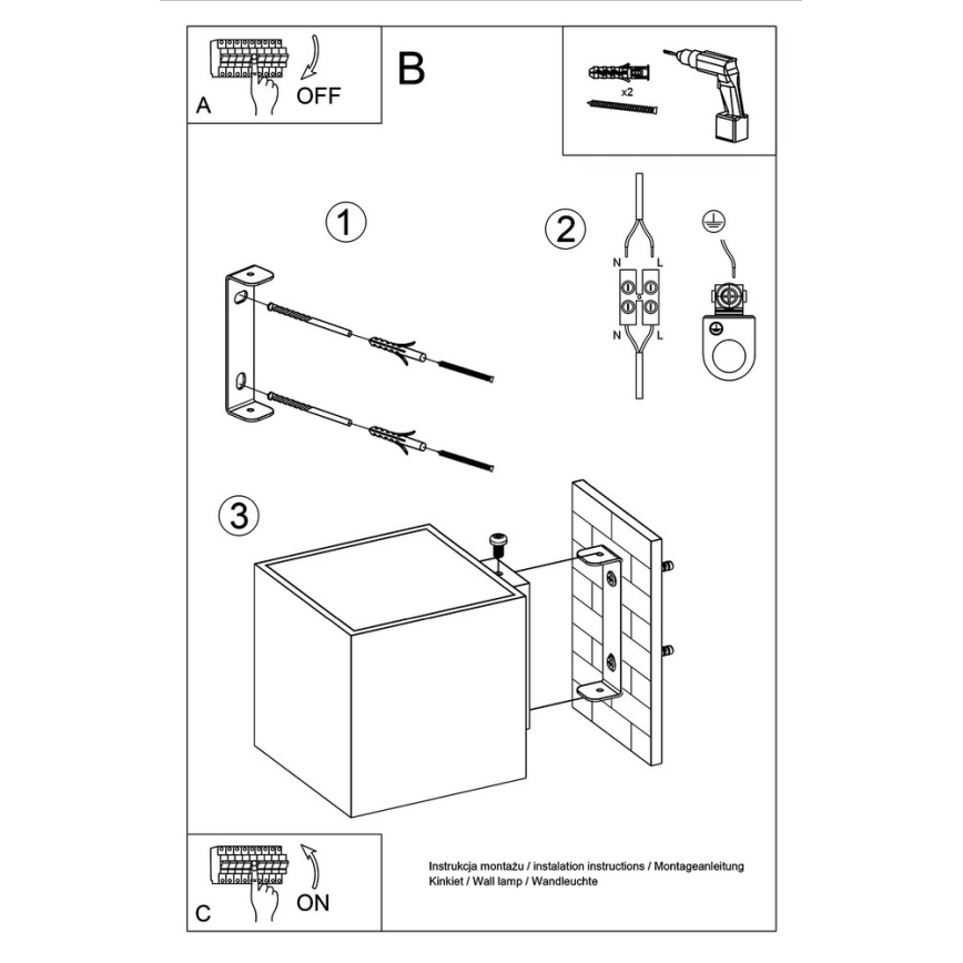 Foco de pared QUAD 1 1xG9/8W/230V blanco