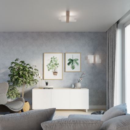 Plafón FENIKS 2 2xE27/60W/230V abedul/haya