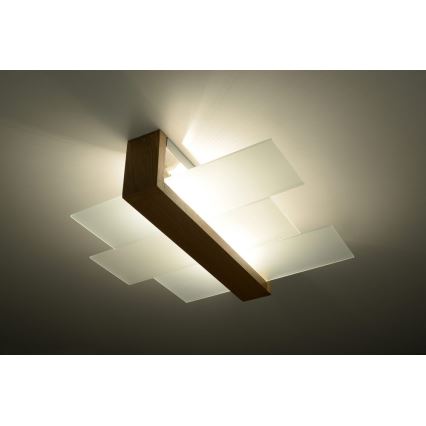 Plafón FENIKS 2 2xE27/60W/230V abedul/haya