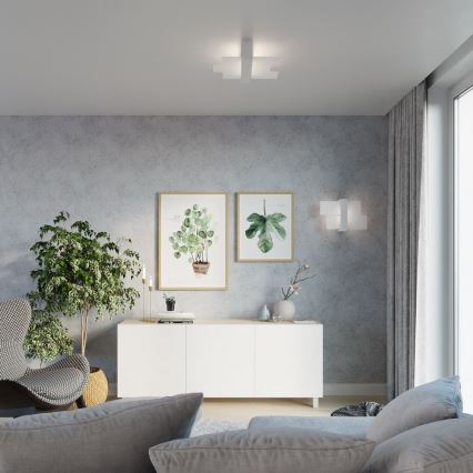 Plafón FENIKS 2 2xE27/60W/230V abedul/haya/blanco