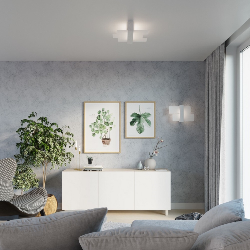 Plafón FENIKS 2 2xE27/60W/230V abedul/haya/blanco