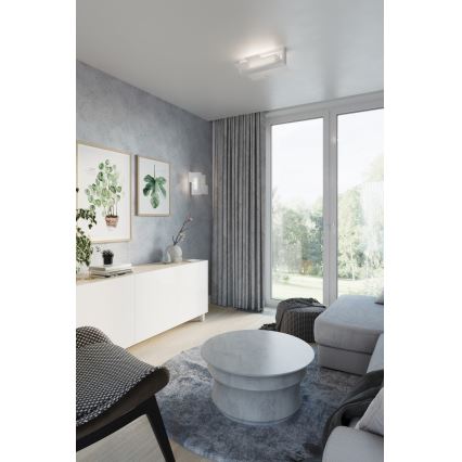 Plafón FENIKS 2 2xE27/60W/230V abedul/haya/blanco