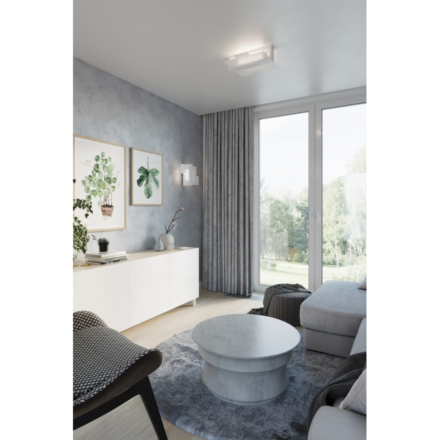 Plafón FENIKS 2 2xE27/60W/230V abedul/haya/blanco