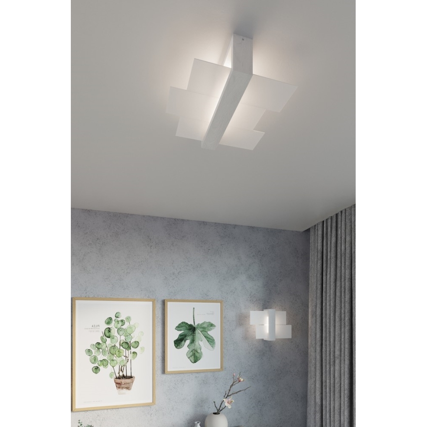 Plafón FENIKS 2 2xE27/60W/230V abedul/haya/blanco