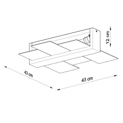 Plafón FENIKS 2 2xE27/60W/230V abedul/haya/blanco