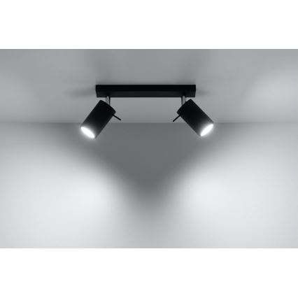 Foco RING 2 2xGU10/10W/230V negro
