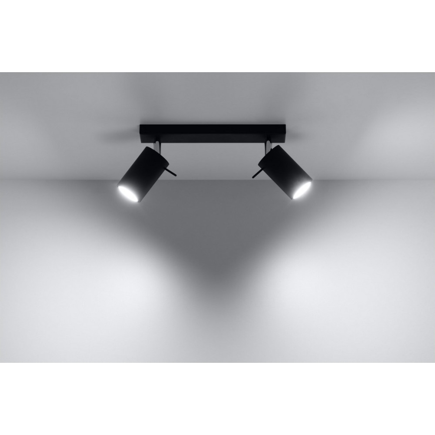 Foco RING 2 2xGU10/10W/230V negro
