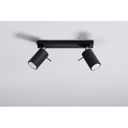 Foco RING 2 2xGU10/10W/230V negro