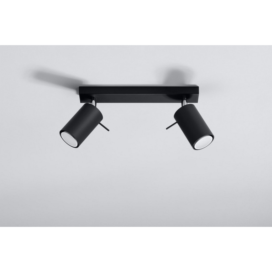 Foco RING 2 2xGU10/10W/230V negro