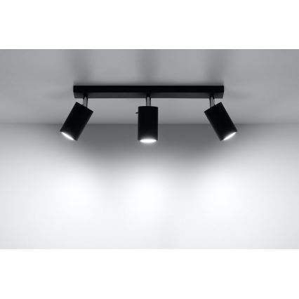 Foco RING 3 3xGU10/10W/230V negro