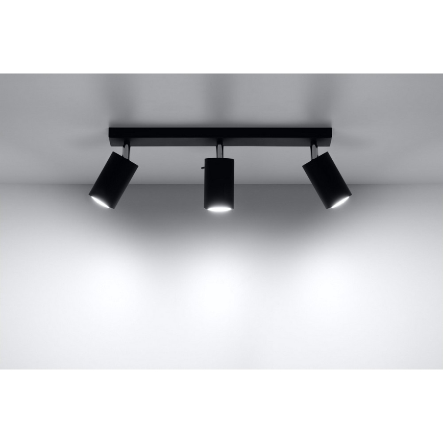 Foco RING 3 3xGU10/10W/230V negro