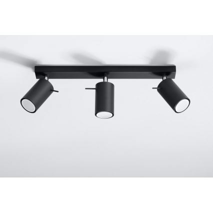 Foco RING 3 3xGU10/10W/230V negro