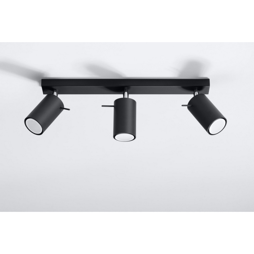 Foco RING 3 3xGU10/10W/230V negro
