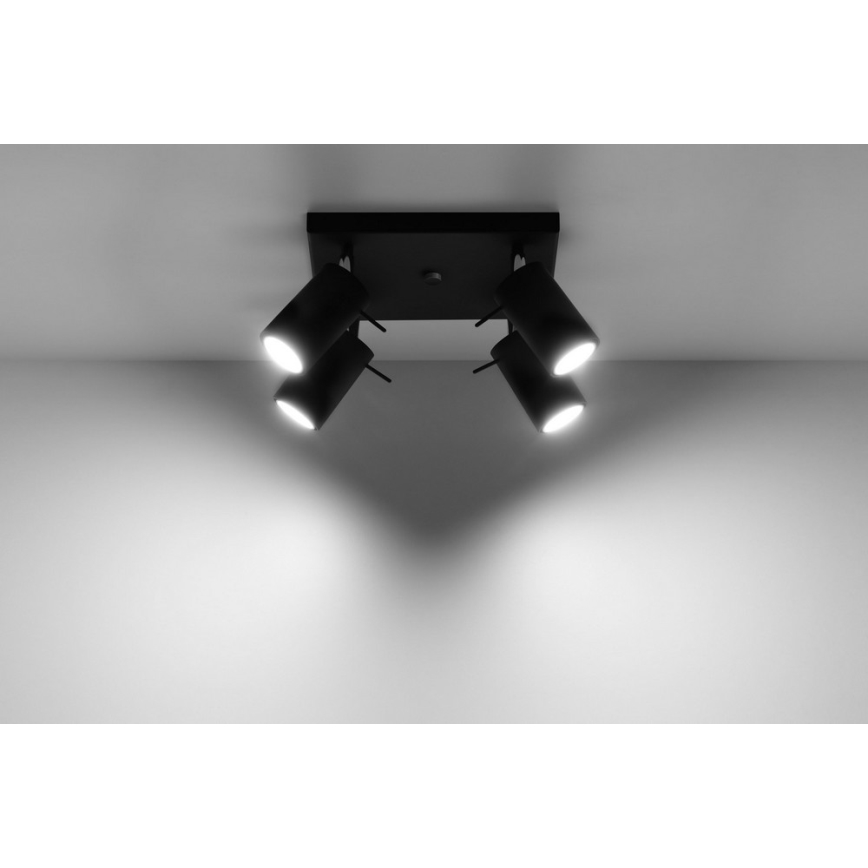 Foco RING 4 4xGU10/10W/230V negro