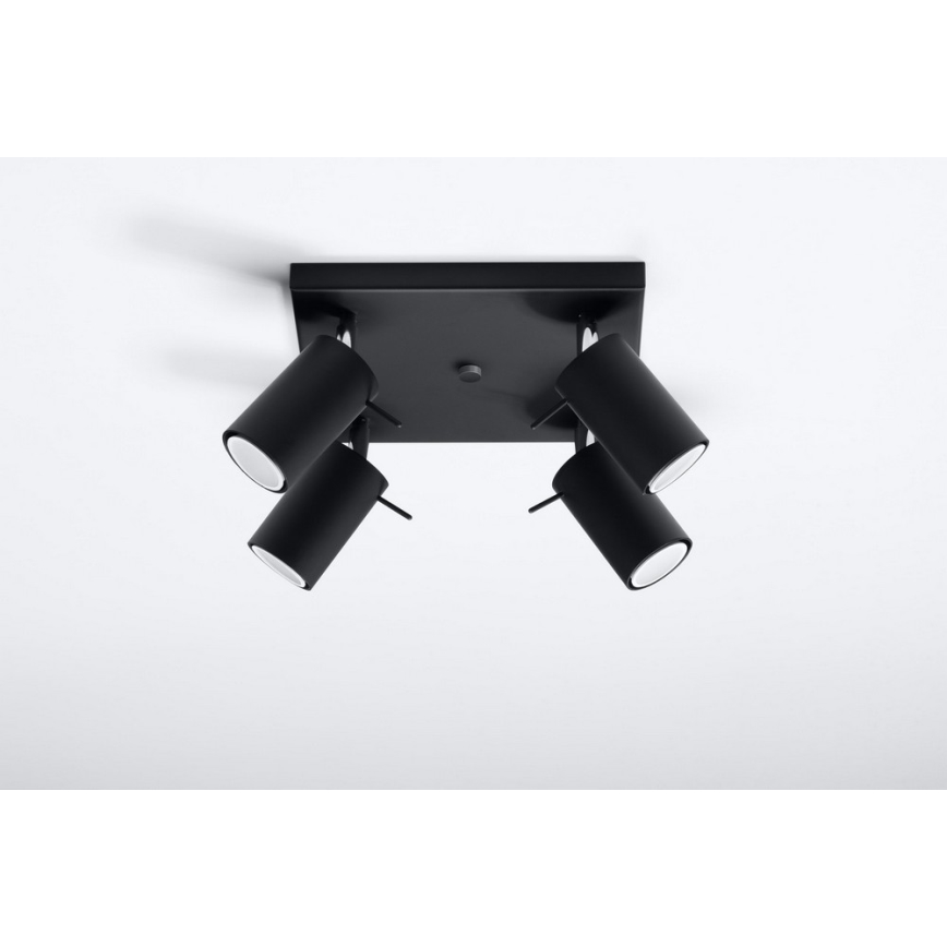 Foco RING 4 4xGU10/10W/230V negro