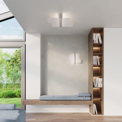 Plafón MASSIMO 2xE27/60W/230V blanco/cromo brillante