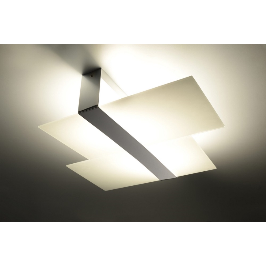 Plafón MASSIMO 2xE27/60W/230V blanco/cromo brillante