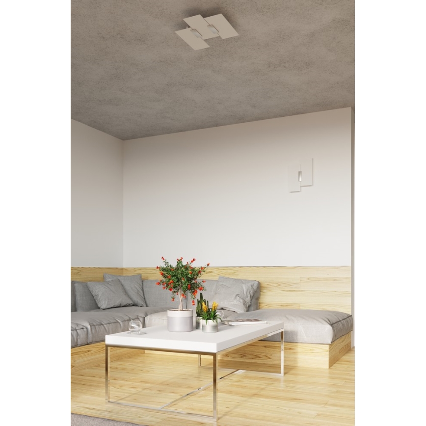 Aplique FABIANO 2xE27/60W/230V blanco/cromo brillante