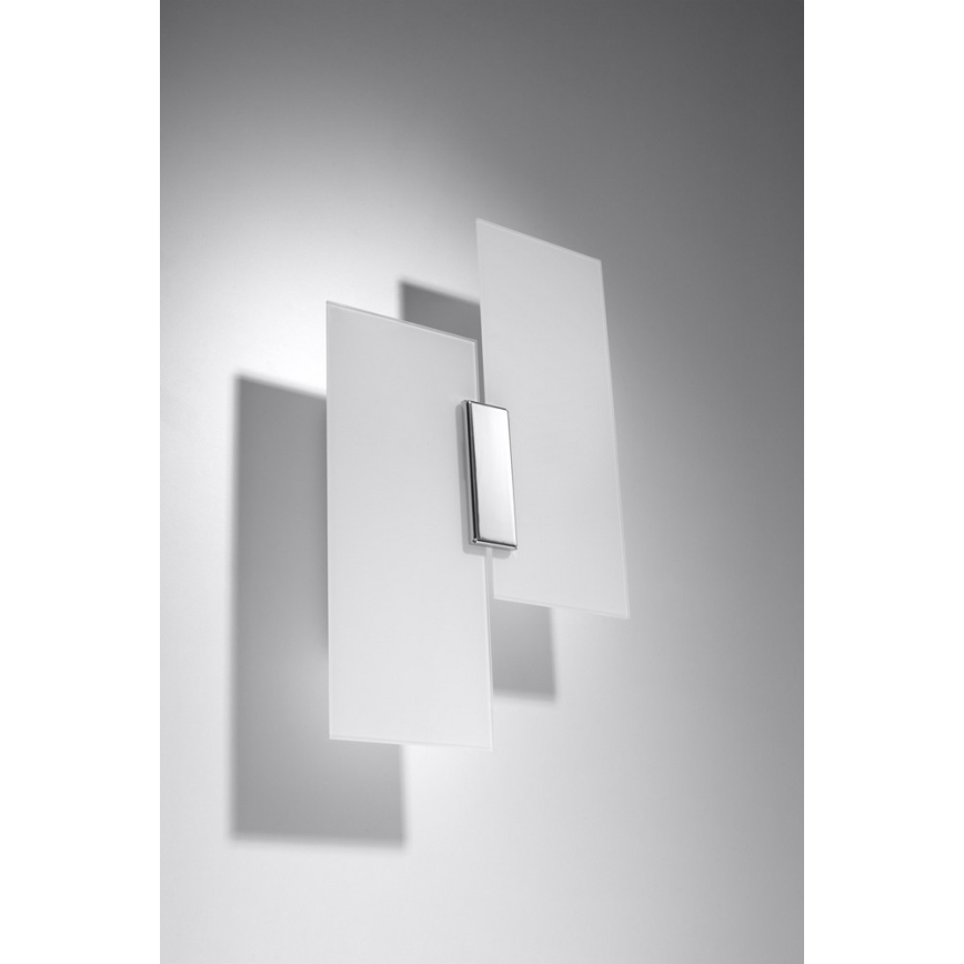 Aplique FABIANO 2xE27/60W/230V blanco/cromo brillante