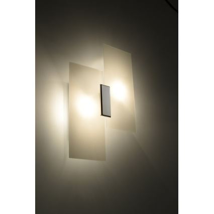 Aplique FABIANO 2xE27/60W/230V blanco/cromo brillante