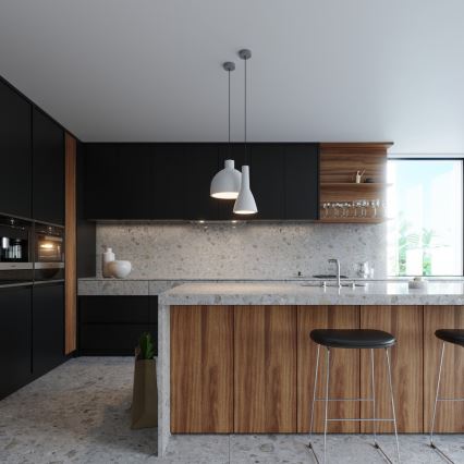 Lámpara colgante con cable DAMASO 1xE27/60W/230V hormigón