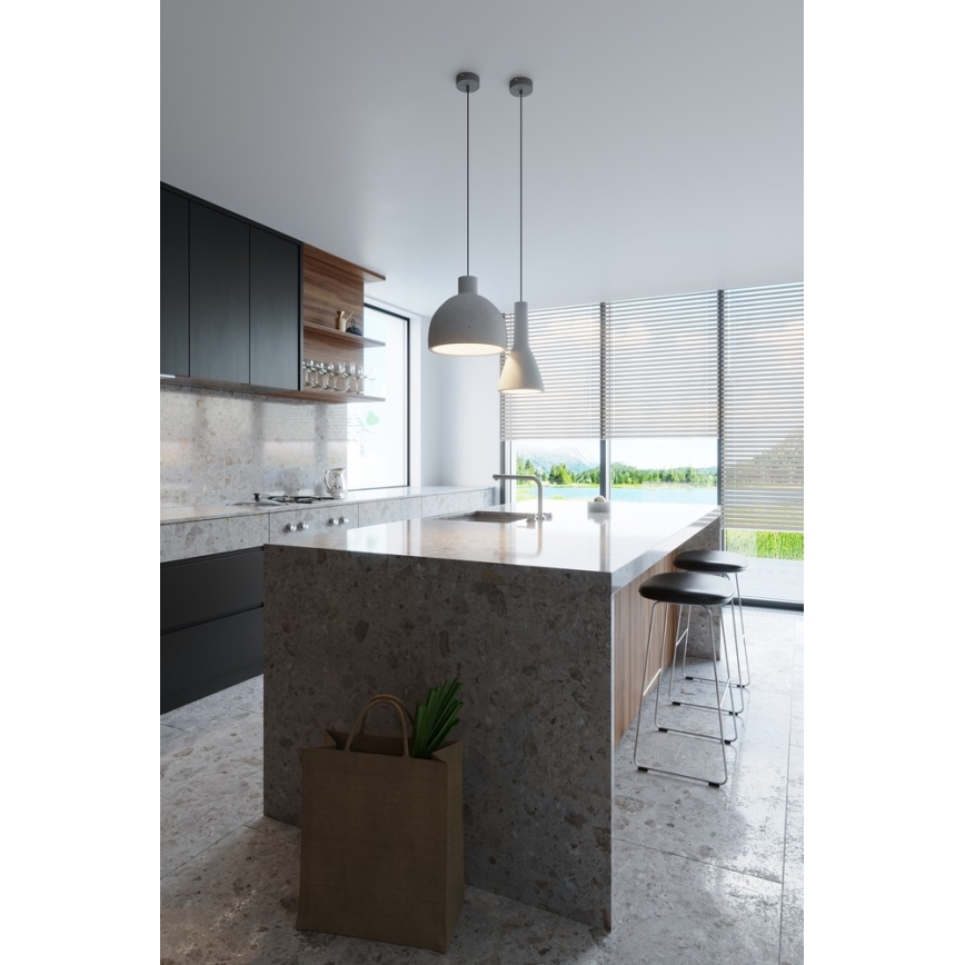 Lámpara colgante con cable DAMASO 1xE27/60W/230V hormigón