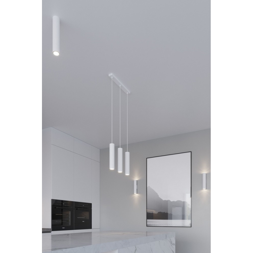 Lámpara colgante LAGOS 3 3xGU10/10W/230V blanco