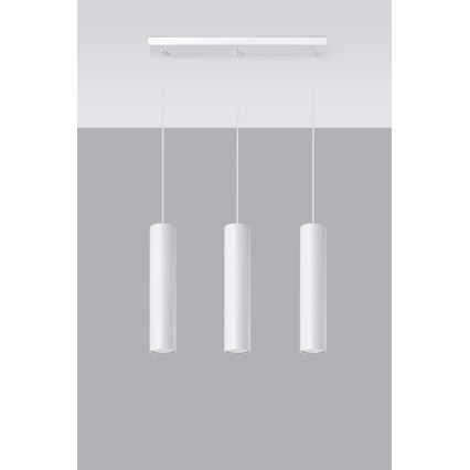 Lámpara colgante LAGOS 3 3xGU10/10W/230V blanco