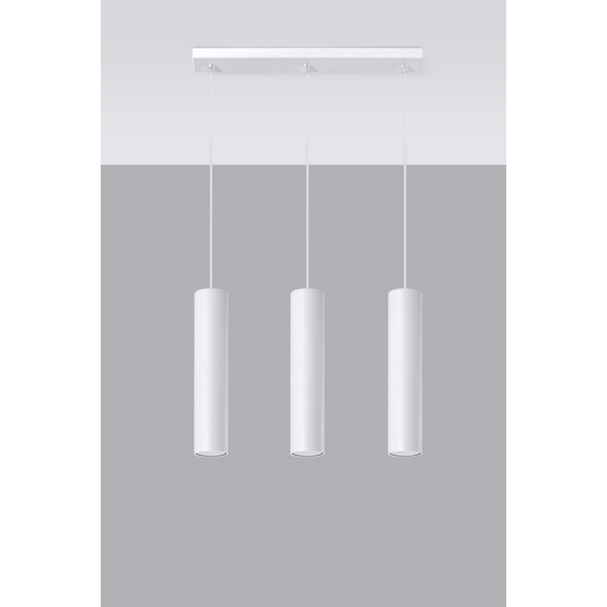 Lámpara colgante LAGOS 3 3xGU10/10W/230V blanco