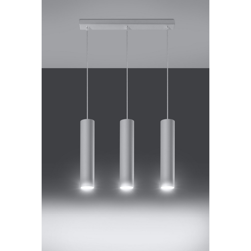 Lámpara colgante LAGOS 3 3xGU10/10W/230V blanco