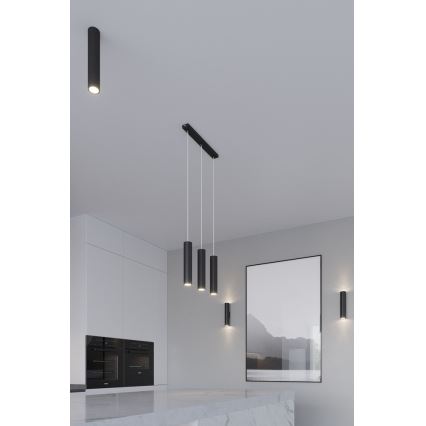 Lámpara colgante LAGOS 3 3xGU10/10W/230V negro