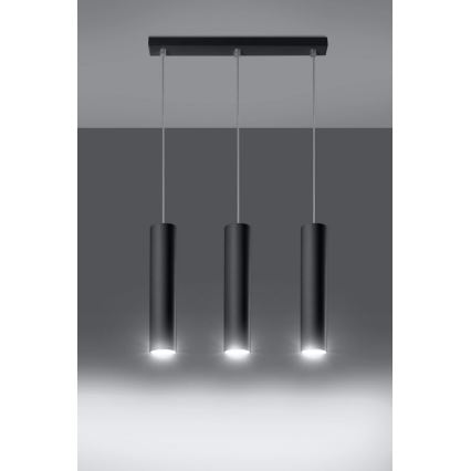 Lámpara colgante LAGOS 3 3xGU10/10W/230V negro