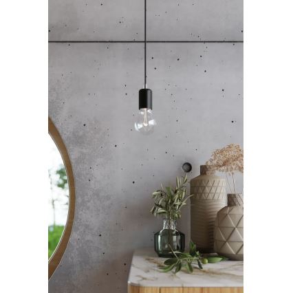 Lámpara colgante EDISON 1 1xE27/60W/230V araña negro