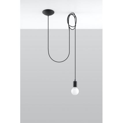 Lámpara colgante EDISON 1 1xE27/60W/230V araña negro