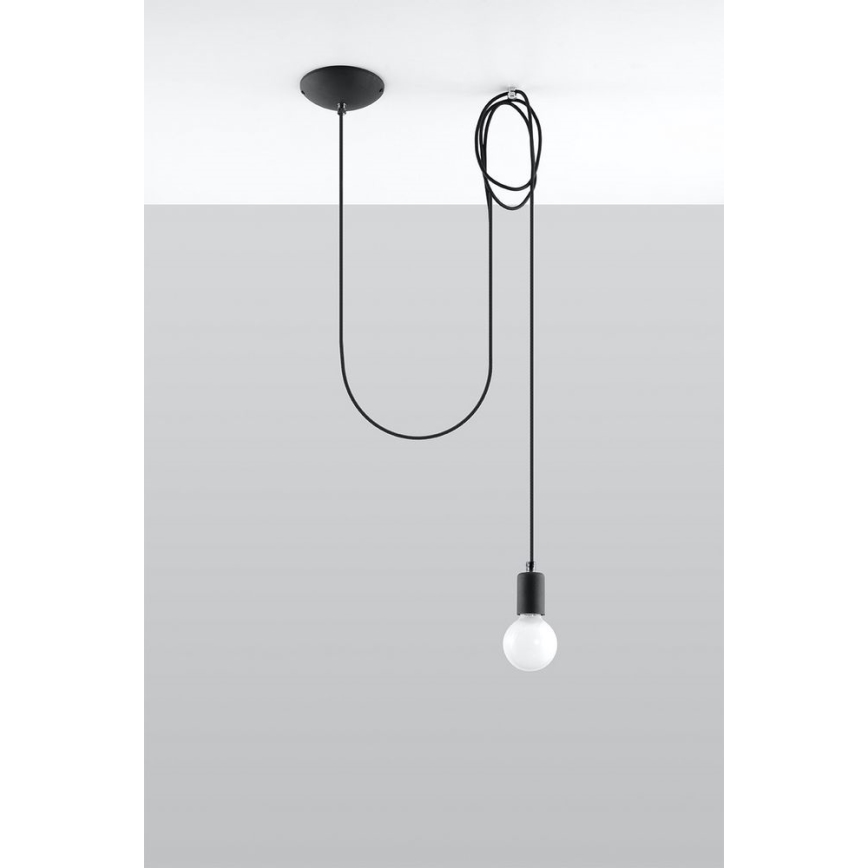 Lámpara colgante EDISON 1 1xE27/60W/230V araña negro