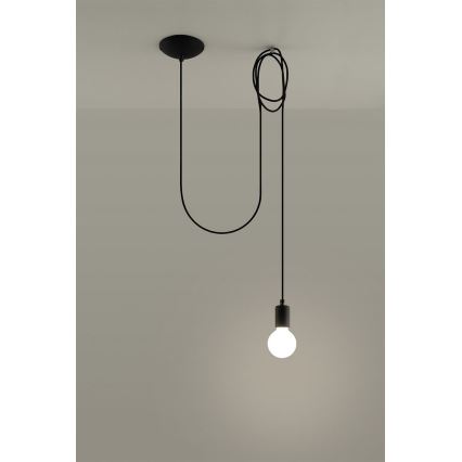 Lámpara colgante EDISON 1 1xE27/60W/230V araña negro