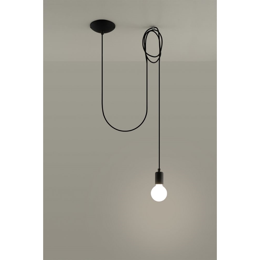 Lámpara colgante EDISON 1 1xE27/60W/230V araña negro