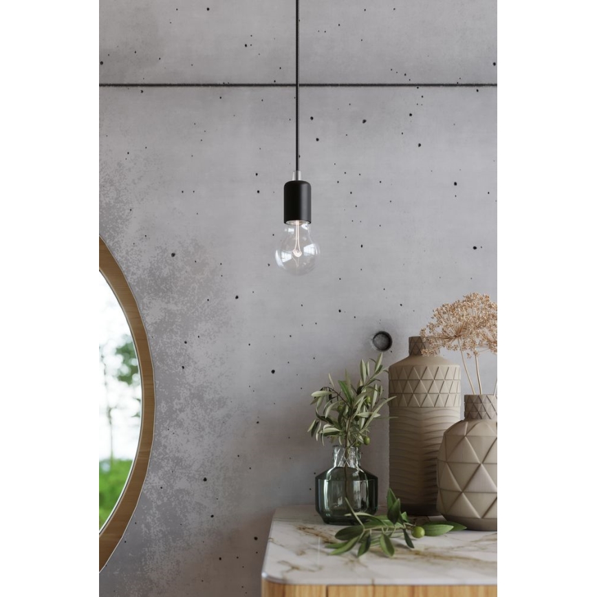 Lámpara colgante EDISON 3 3xE27/60W/230V araña negro