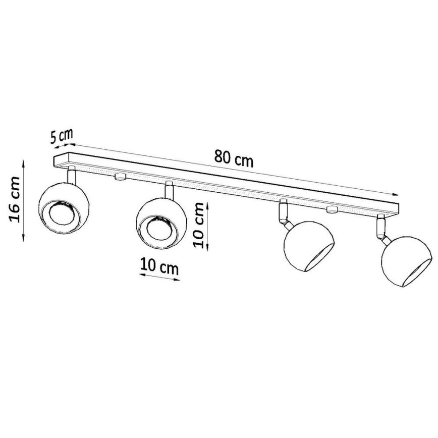 Foco de techo OCULARE 4xGU10/10W/230V