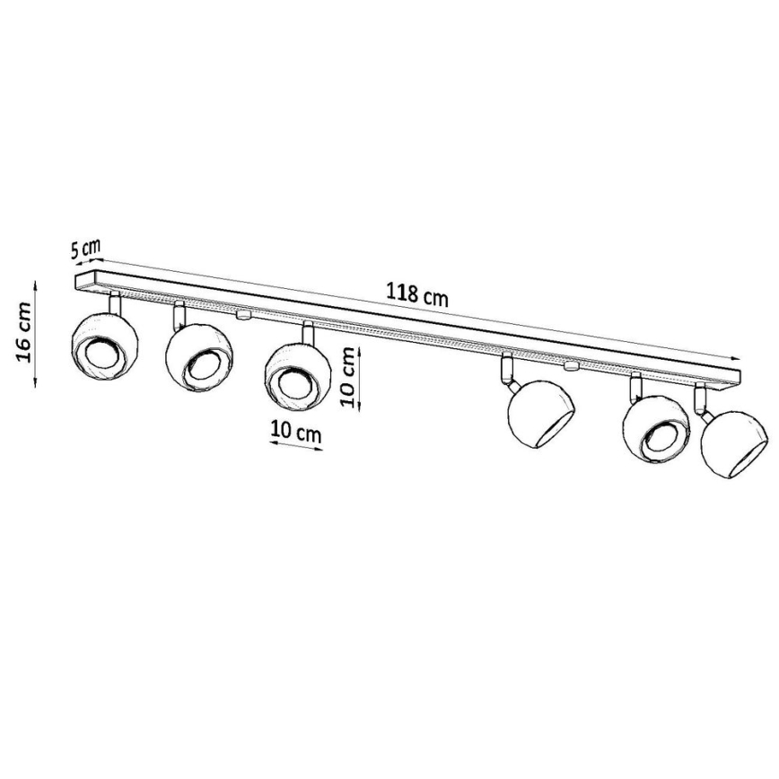 Foco de techo OCULARE 6xGU10/10W/230V