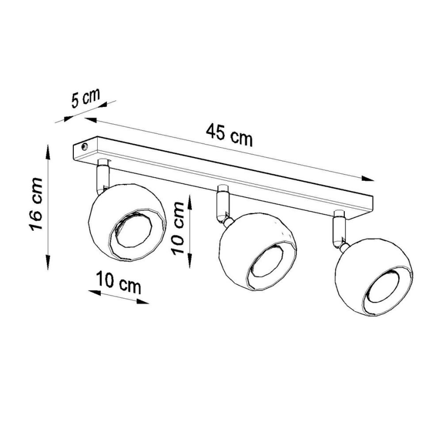 Foco de techo OCULARE 3xGU10/10W/230V